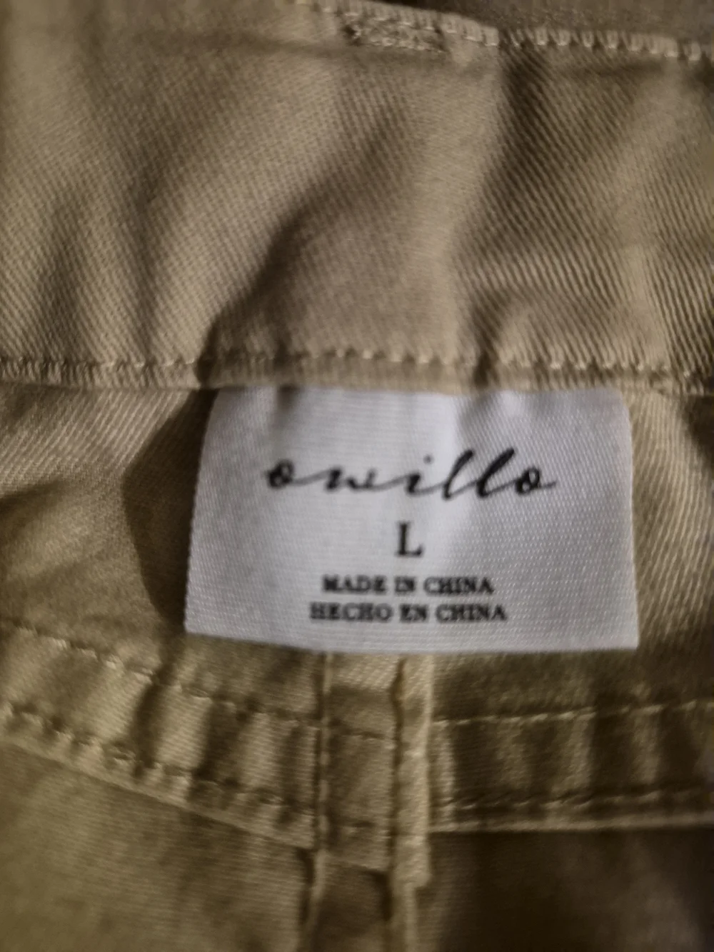 Owillo Kids Ladder Lace Embroidery Tan Khaki Pants - Classic Fit Size L